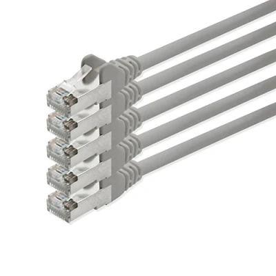 Afbeelding van 1aTTack CAT5 FTP folie afgeschermde netwerkkabel met 2x RJ45 connectorset (5 stuks) 2m grijs