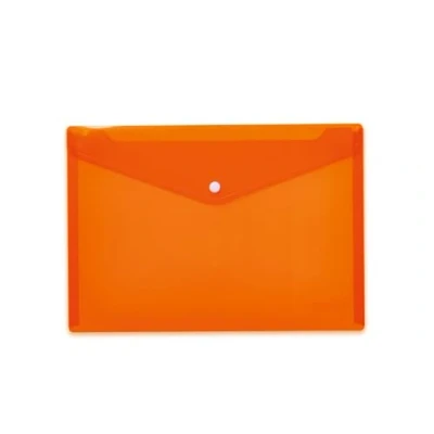 Afbeelding van HERMA 20074 documententas A4 transparant oranje, 5 stuks, kleine zichtvakken envelop met drukknop, plastic voor school, universiteit, kantoor, reizen
