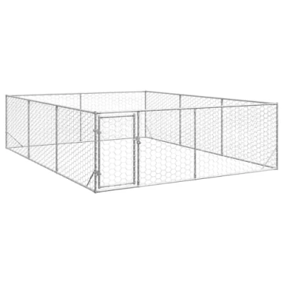 Afbeelding van vidaXL Hondenkennel voor buiten met deur 3x4x1 m gegalvaniseerd staal