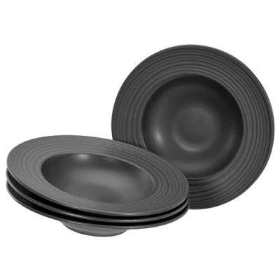 Afbeelding van CreaTable, 21821, serie Lava Stone black, 4 delige serviesset, bordenset van aardewerk, vaatwasser en magnetronbestendig, Made in Portugal