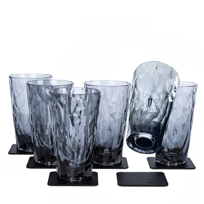 Afbeelding van Silwy Reusable Magnetische Longdrinkglazen 0,3L (set a 6) Smoke