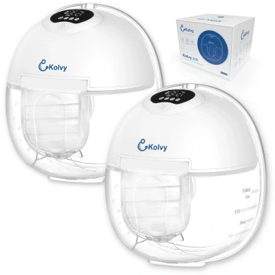 Afbeelding van Kolvy® Air Draadloze Elektrische Borstkolf Dubbel Intelligente Kolfapparaten Handsfree Breast Pump Incl. E Book Borstvoeding 4 Modes &amp; 12 Levels 3 Maten