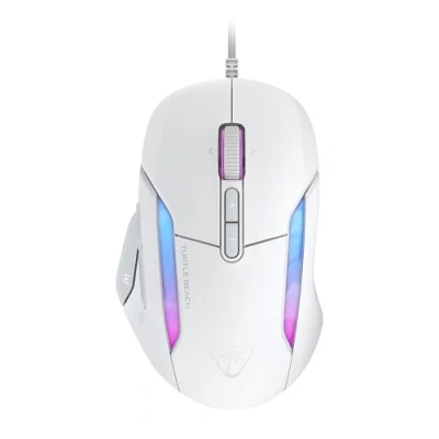Afbeelding van Turtle Beach Kone II Draadloze Ergonomische RGB Gamingmuis, Optische Sensor van 26K DPI, 23 Aanpasbare Invoerfuncties, 4D Scrolwiel, Glijvakken puur PTFE Arctic White