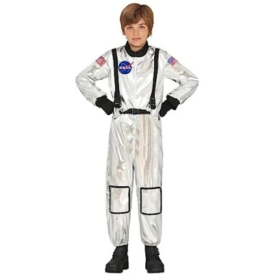 Afbeelding van Guirca Science Fiction &amp; Space Kostuum Jongste Maanbezoeker Kind Zilver 7 9 jaar Carnavalskleding Verkleedkleding