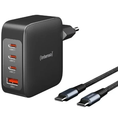 Afbeelding van Intenso W140A3C + C520C black USB oplader Binnen Aantal uitgangen: 4 x C, A GaN, Power Delivery (USB PD)