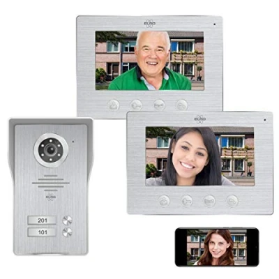 Afbeelding van ELRO DV477IP2 Wifi IP Video Deur Intercom met 2x 7 inch kleurenscherm Bekijken en communiceren via App