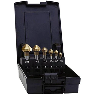 Afbeelding van Exact 05568 Kegelverzinkboorset 5 delig 6.3 mm, 10.4 16.5 20.5 25 mm HSS TiN Cilinderschacht 1 set(s)