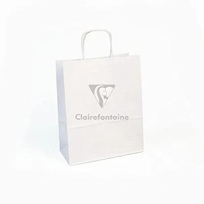Afbeelding van Clairefontaine 395708C verpakking (met 25 geschenktassen, kraftpapier, 22 x 10 29 cm, ideaal voor je geschenken en winkelen), van stuks, wit