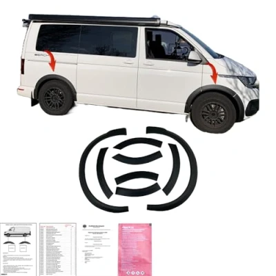 Afbeelding van Oneway Set spatbordverbreders (Trims) compatibel met Volkswagen Transporter T6.1 2020 2022 (Korte wielbasis) Matzwart