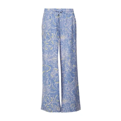 Afbeelding van comma casual identity Broek blauw / wit