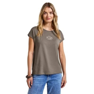Afbeelding van Street One Tshirt print, Dames, Maat: 46, Braun