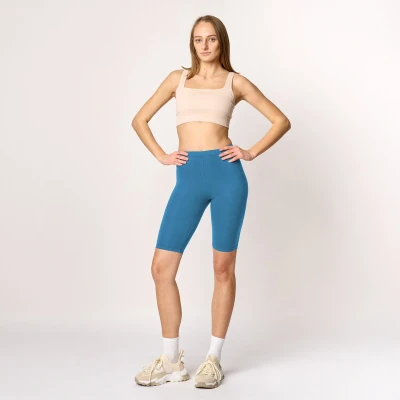 Afbeelding van Merry Style MS MS10 145 LE Dames Leggings Sport Vrijetijdsbroek Kort Viscose Sporbroek Yogabroek Blauw M