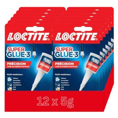 Afbeelding van Super Glue 3 Precisie, 5 g, secondelijm voor alle materialen, sterke lijm nauwkeurige reparaties, transparante, sneldrogende bliksemlijm (12 x g)