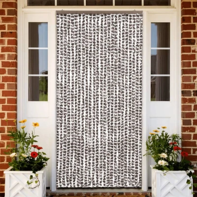 Afbeelding van Vliegengordijn 100x220 cm chenille taupe en wit