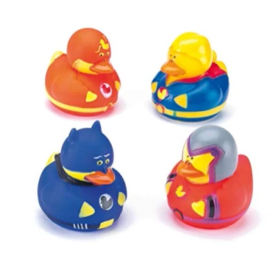 Afbeelding van Baker Ross AF369 Hero drijvende rubberen eend, 6 stuks, perfecte partytas voor kinderen, gesorteerd