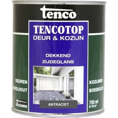 Afbeelding van Tenco TencoTop Deur &amp; Kozijn Dekkend Zijdeglans 0,75 ltr antraciet Buiten onderhoud