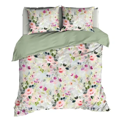 Afbeelding van Dekbedovertrek Satin d&#039;or Fabienne Dustygreen Satijn 200 x / 220 cm 2 Persoons