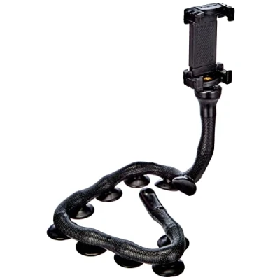 Afbeelding van DigiPower Octopus Flexibele smartphonehouder met zuignappen, 51 cm universele telefoonhouder optimale grip op gladde oppervlakken, lichtblauw, EU DP SCH BL