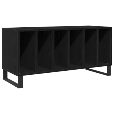 Afbeelding van vidaXL Recordkast Zwart Eiken Bewerkt Hout 100 x 38 48 cm
