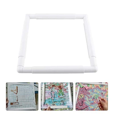 Afbeelding van HEEPDD Borduurclipframe, plastic borduurring met vierkant frame voor borduren, quilten, naaldpunt, kruissteek, zeefschilderij (27,9 x 27,9 cm)