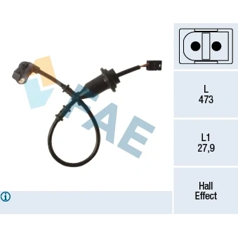 Afbeelding van FAE 78490 ABS Sensor Met kabel Geluidsensor 2 polig 473mm MERCEDES BENZ: SLK (R170) 320 3.2, 32 AMG 3.2 Kompressor, 200 2.0, 230 2.3 Kompressor