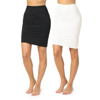 Afbeelding van Merry Style Dames Onderrok Petticoat voor Rokken MS10 204 (2Pack Zwart/Ecru, XS)