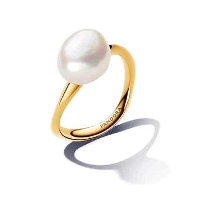 Afbeelding van Pandora Essence Barocke Behandelte Süßwasserzuchtperle Ring aus Sterling Silber mit vergoldeter Metalllegierung, Größe: 56, 163293C01 56