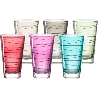 Afbeelding van LEONARDO Longdrinkglas Colori veredeld met lichtechte hydroglazuur, 280 ml(set, 6 delig)