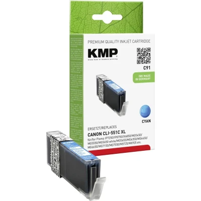 Afbeelding van KMP Inktcartridge vervangt Canon CLI 551C XL Compatibel Cyaan C91 1519,0003