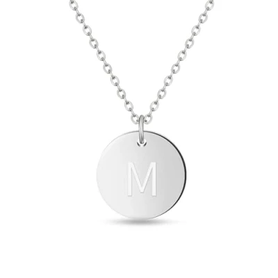 Afbeelding van Letter Ketting voor Dames I Naam met in Zilver Vrouwen Initialen (M)