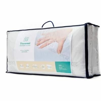 Afbeelding van VISCOMED® Visco elastisch kussen met aloë vera vlokken, 75 cm, ademend, hypoallergeen, anti mijt, antibacterieel, gemaakt in Spanje, 2 stuks
