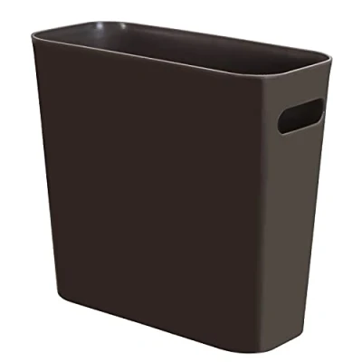 Afbeelding van Youngever 5.5L Plastic Prullenbak, Kleine Vuilnisbak, Afvalbak, Slim Prullenbak met Handgrepen (Brown)