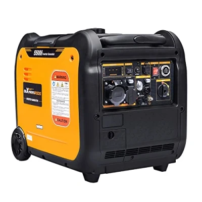 Afbeelding van maXpeedingrods Inverter stroomgenerator, 5500 W, benzine, 4 takt, met USB en 230 V stopcontacten, super stil licht als noodstroomaggregaat voor camper, koelkast, bouwindustrie, bouwplaats