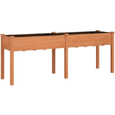 Afbeelding van Plantenbak met voering 203x53x76 cm massief vurenhout bruin