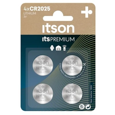 Afbeelding van ITSON CR2025 lithium knoopcellen, 3 V, 4 stuks, aanbevolen voor autosleutels