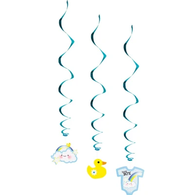 Afbeelding van Boland 3 Decoratieswirls &#039;Baby boy&#039; Geen thema Babyshower