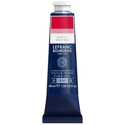 Afbeelding van Lefranc Bourgeois 301763 Fijne olieverf van uitstekende kwaliteit, lichtecht met een gelijkmatige consistentie, tube 40 ml, ideaal voor spieraammen, canvas, schilderbord Vuur rood