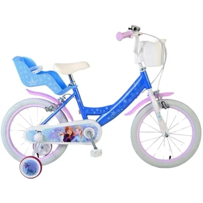 Afbeelding van Frozen Kinderfiets Meisjes 16 inch Blauw Twee handremmen