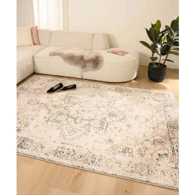 Afbeelding van Vintage Vloerkleed Fancy Classic Crème/beige 80x150 Cm