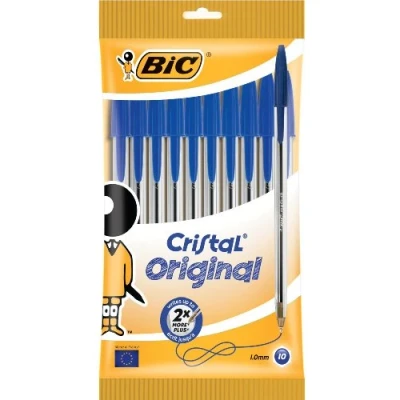 Afbeelding van Balpen Bic Cristal medium blauw zakje à 10 stuks