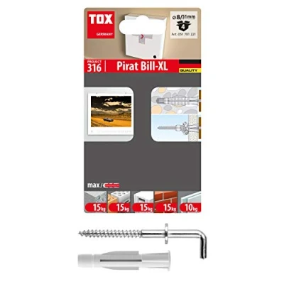 Afbeelding van TOX Haakpluggen Pirat Bill XL, pluggen 8 x 51 mm, haak 5 80 4 stuks, 051701221