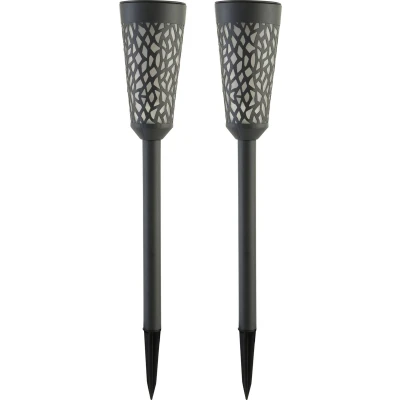 Afbeelding van Tuinlamp Luxform Solar Torch Light Swansea Black (Set van 2)