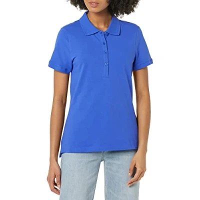 Afbeelding van Amazon Essentials Dames poloshirt met korte mouwen (verkrijgbaar in grote maten), blauw, XX Large