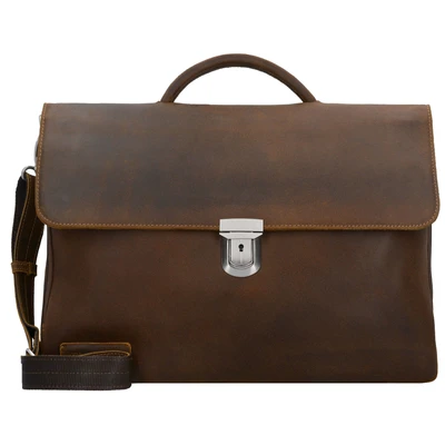 Afbeelding van Plevier Vintage Oxford Laptoptas 3 vaks 15.6&quot; donkerbruin