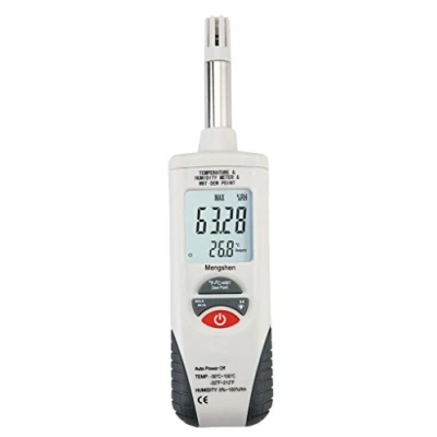Afbeelding van Mengshen Digitale psychrometer Handheld achtergrondverlichting temperatuurvochtigheidsmeter met dauwpunt en natte boltemperatuur voor industrie, landbouw, dagelijks gebruik thuis batterij