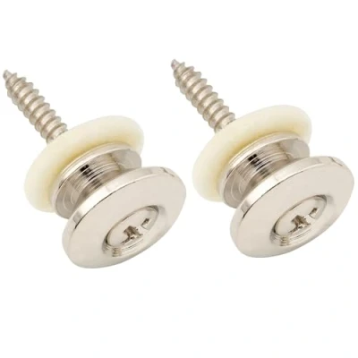 Afbeelding van Musiclily Pro 14mm Staal G type Strap Button voor Akoestische Elektrische Gitaar Basgitaar, Nikkel (2 stuks)