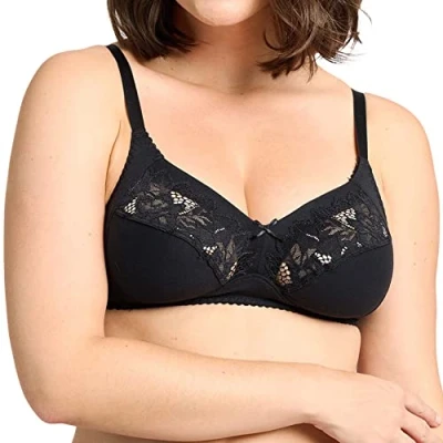 Afbeelding van Sans Complexe, Bekery vrije beha&#039;s, Coton d&#039;Arum, 4 Zwart, 70B