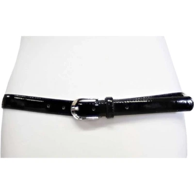 Afbeelding van Zac&#039;s Alter Ego Shiny with silver buckle Riem Zwart
