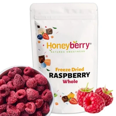 Afbeelding van Gevriesdroogde Hele Frambozen 50g Vriesgedroogde Gevriesdroogd Fruit Gedroogd Zonder Toegevoegde Suiker Perfect voor Bakken, Snacks, Smoothies, Cocktails en Desserts