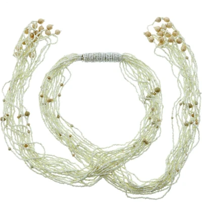 Afbeelding van Behave Knoop ketting met witte kraaltjes